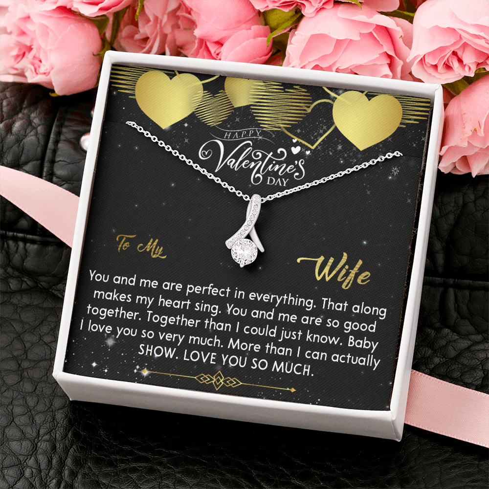 212B - Necklace To my Wife, Wife Valentine Gift from Awesome Husband, Happy Valentine