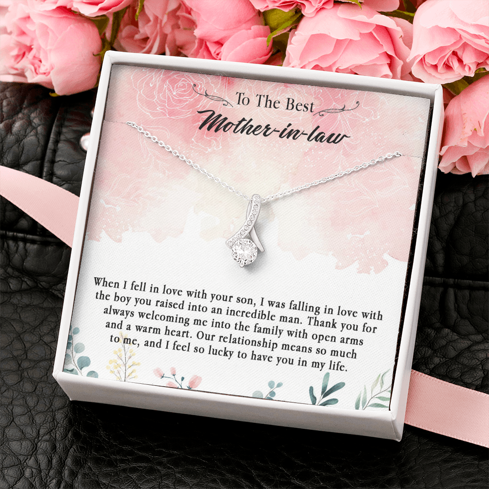145B Necklace To The Best Mother In Law, Perfect Gift for Mom, Love You Mom Necklace