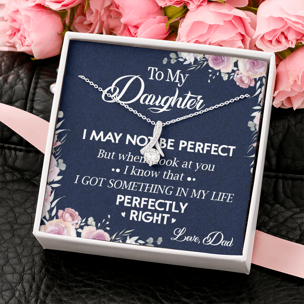150B Necklace To My Daughter, Daughter Necklace Birthday Gift from Dad, I Love You