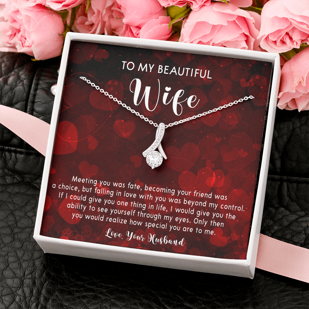 253B Necklace To My Beautiful Wife, Gift for Her From Husband, Couple In Love Gift