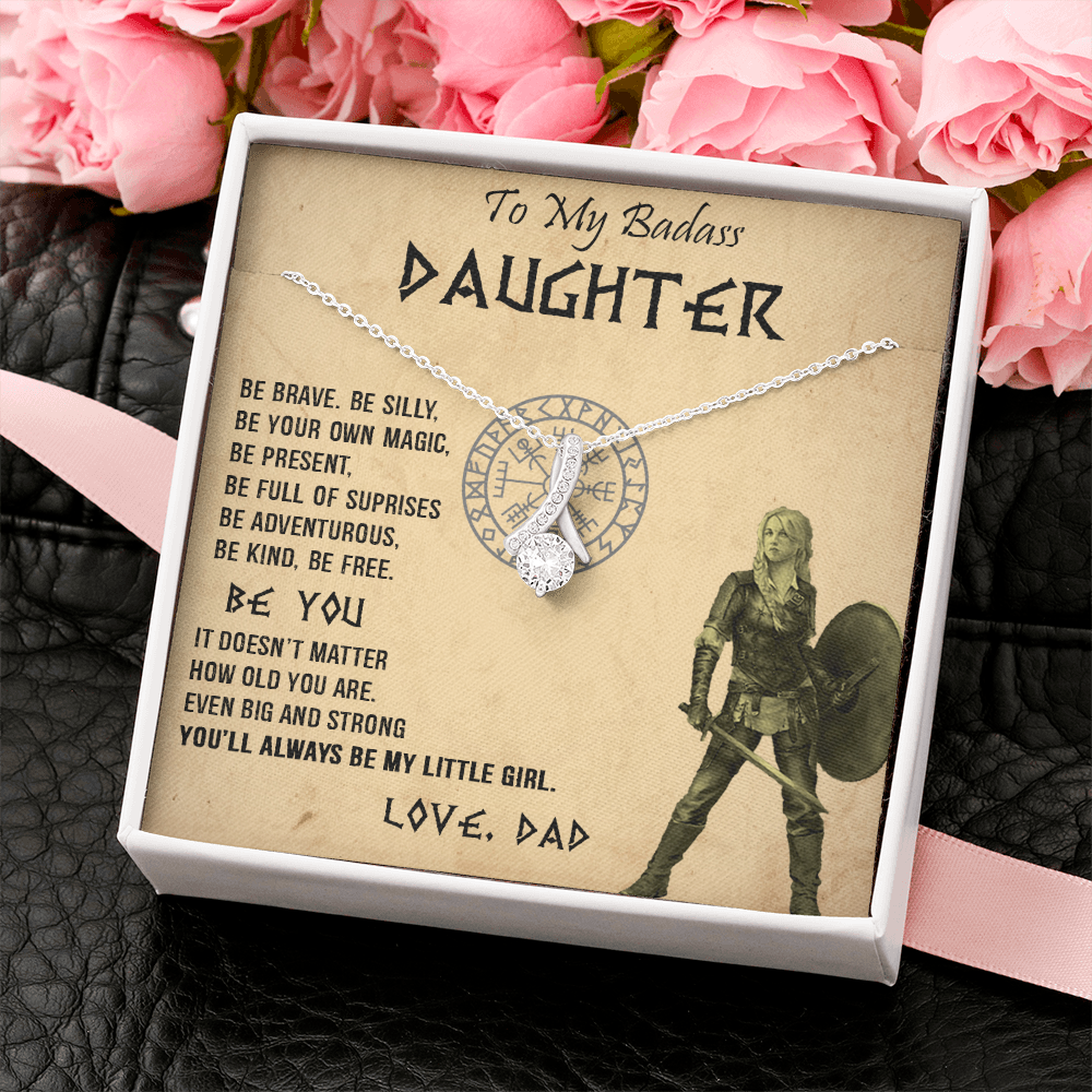 20B Viking Necklace Gift for Badass Daughter, Necklace Gift for Her From Viking Dad