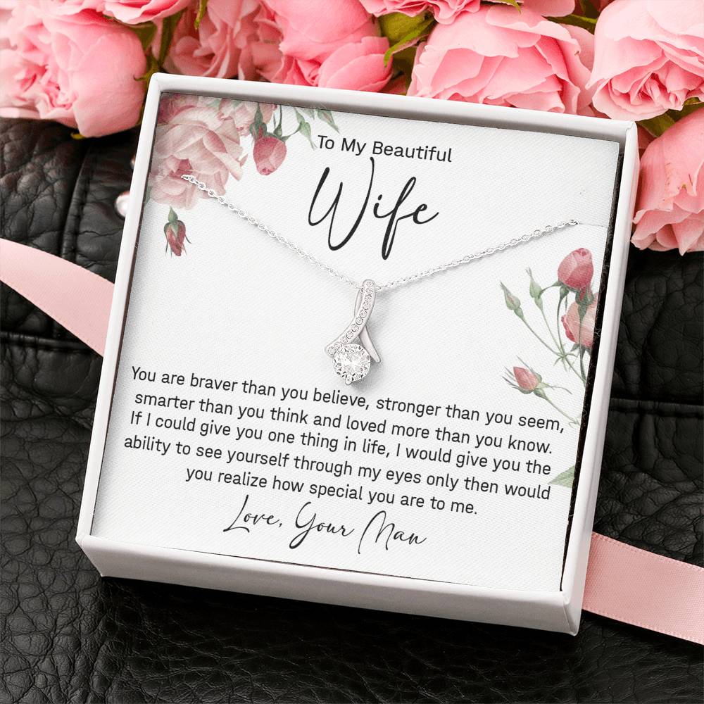 To My Beautiful Wife Necklace Valentine's Gift 442 Necklace For Wife