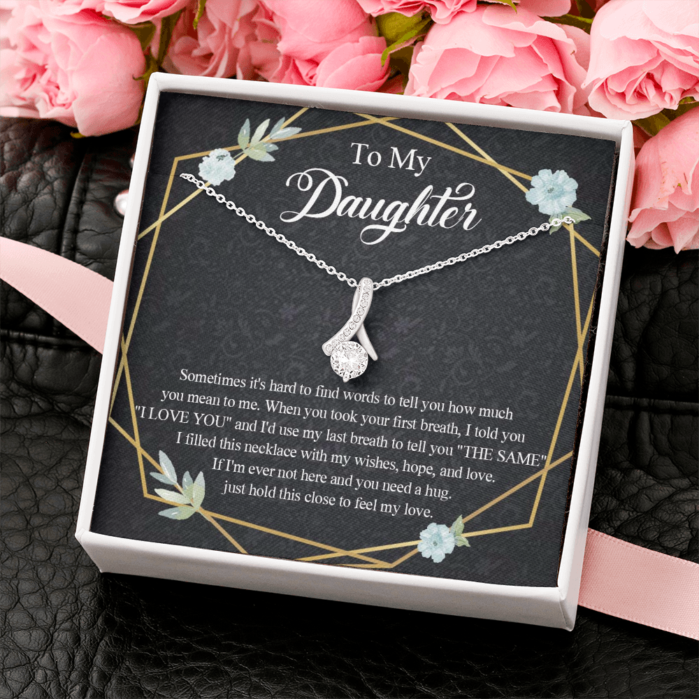1B Heart Necklace To My Daughter Birthday Gift from Dad, Mom for Beautiful Daughter