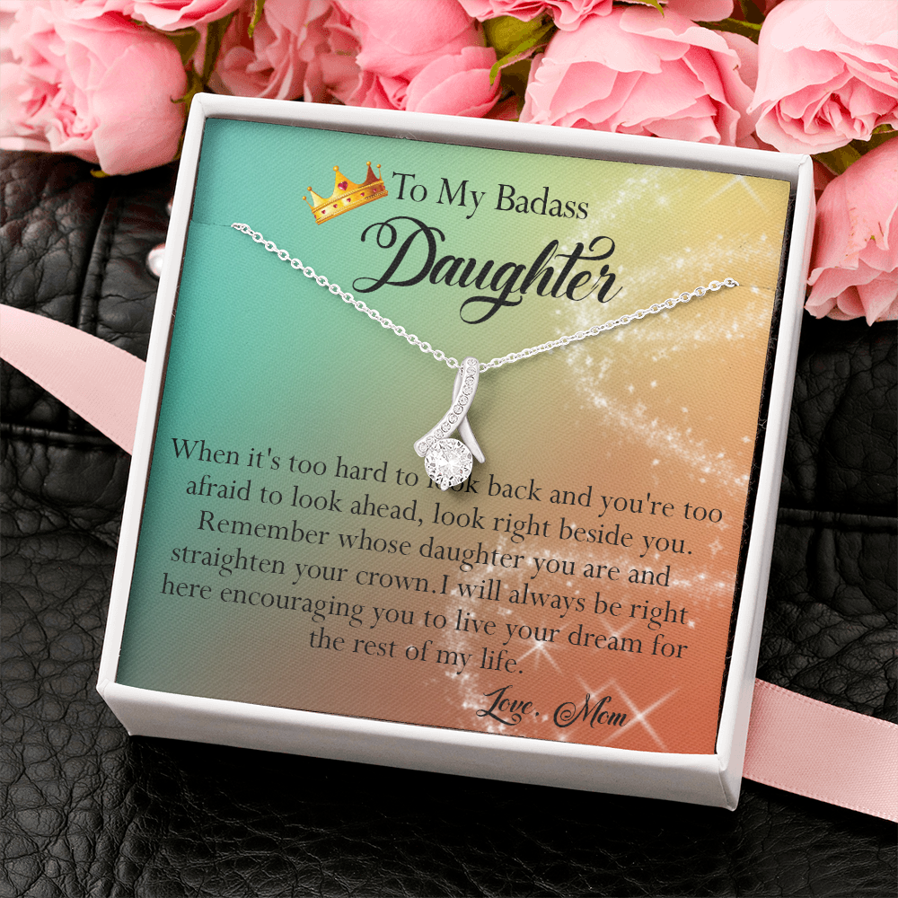 156B To My Badass Daughter Necklace, Gift for Her, Women, Birthday Gift from Mom