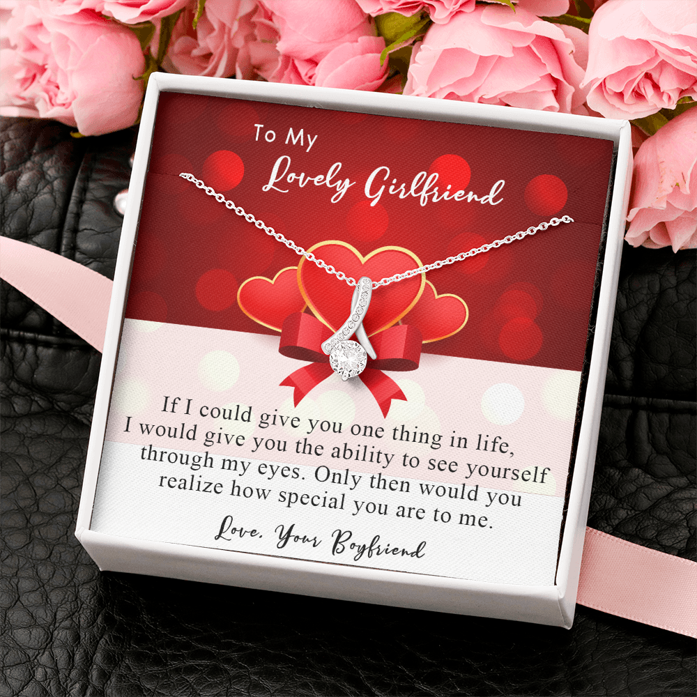 254B Necklace To My Lovely Girlfriend, Gift for Her From Boyfriend, Couple Love Gift
