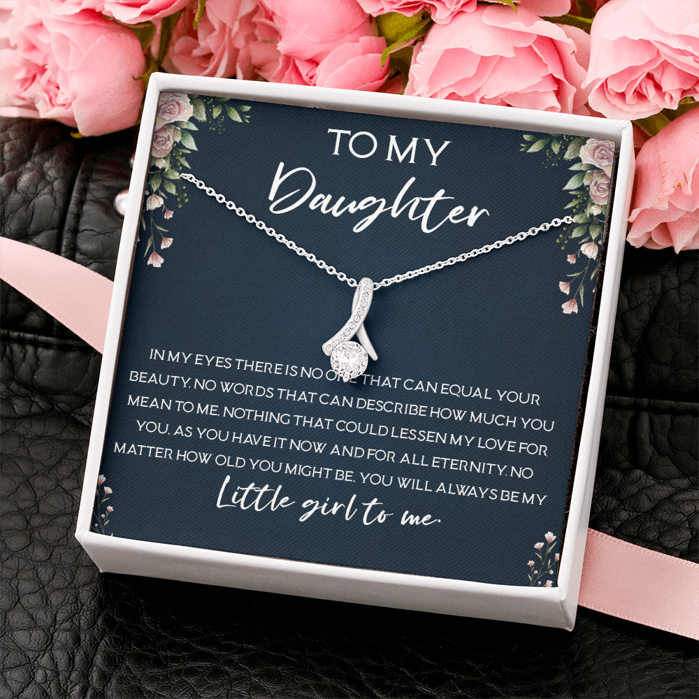 35B To My Daughter Necklace Gift Birthday, Little Girl To Me, Necklace Daughter