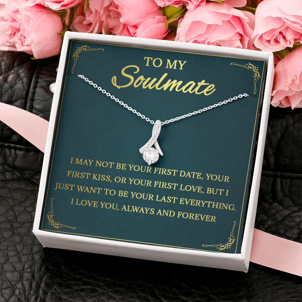 64B Necklace To My Soulmate, Love Gift for Her, Girlfriend Birthday from Husband