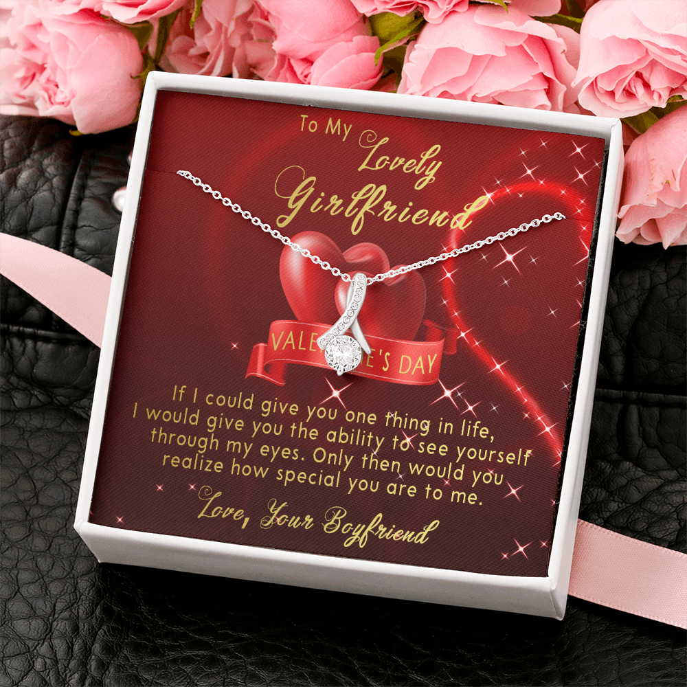 191B - Necklace To my lovely Girlfriend, Women Girl Necklace, Valentine's Day Gift