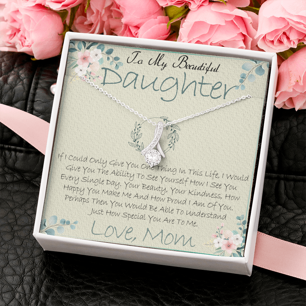 40B Daughter Necklace, To My Beautiful Daughter Necklace Gifts From Mom, Birthday