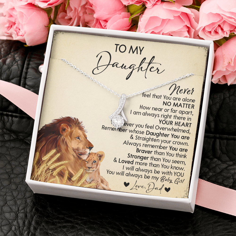 121B Necklace To My Daughter Gift From Lion Dad, You Are My Baby Girl, Birthday Gift