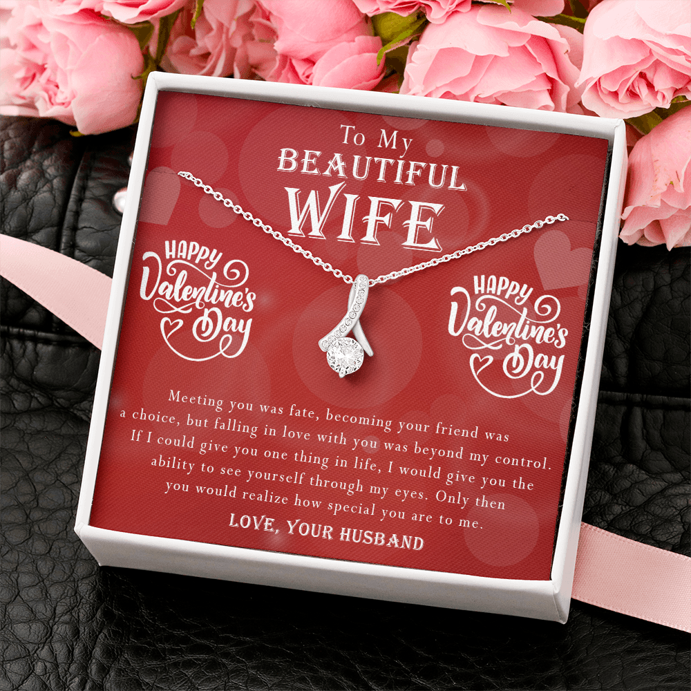 190B - To my Beautiful Wife, Necklace Gift for Wife, Women, Girl, Happy Valentine's Day