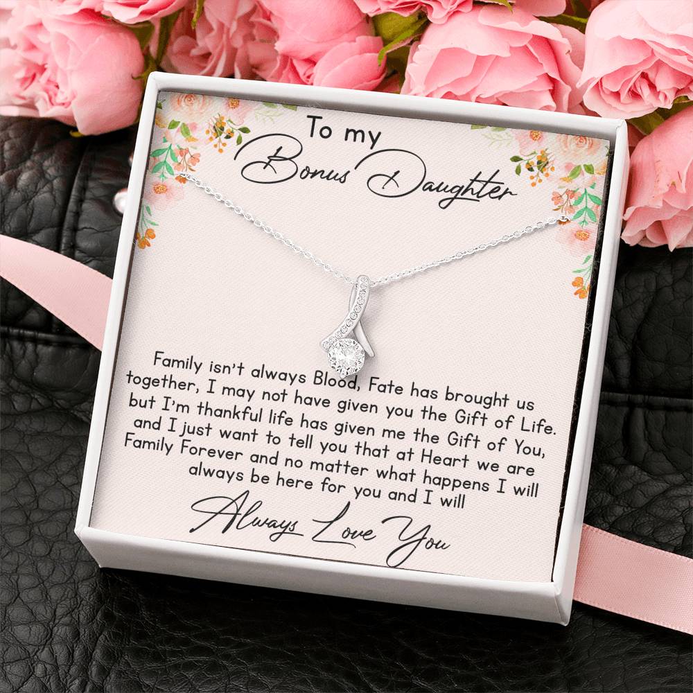 To My Bonus Daughter Love Gift Luxury Alluring Beauty 440 Necklace For Step Daughter