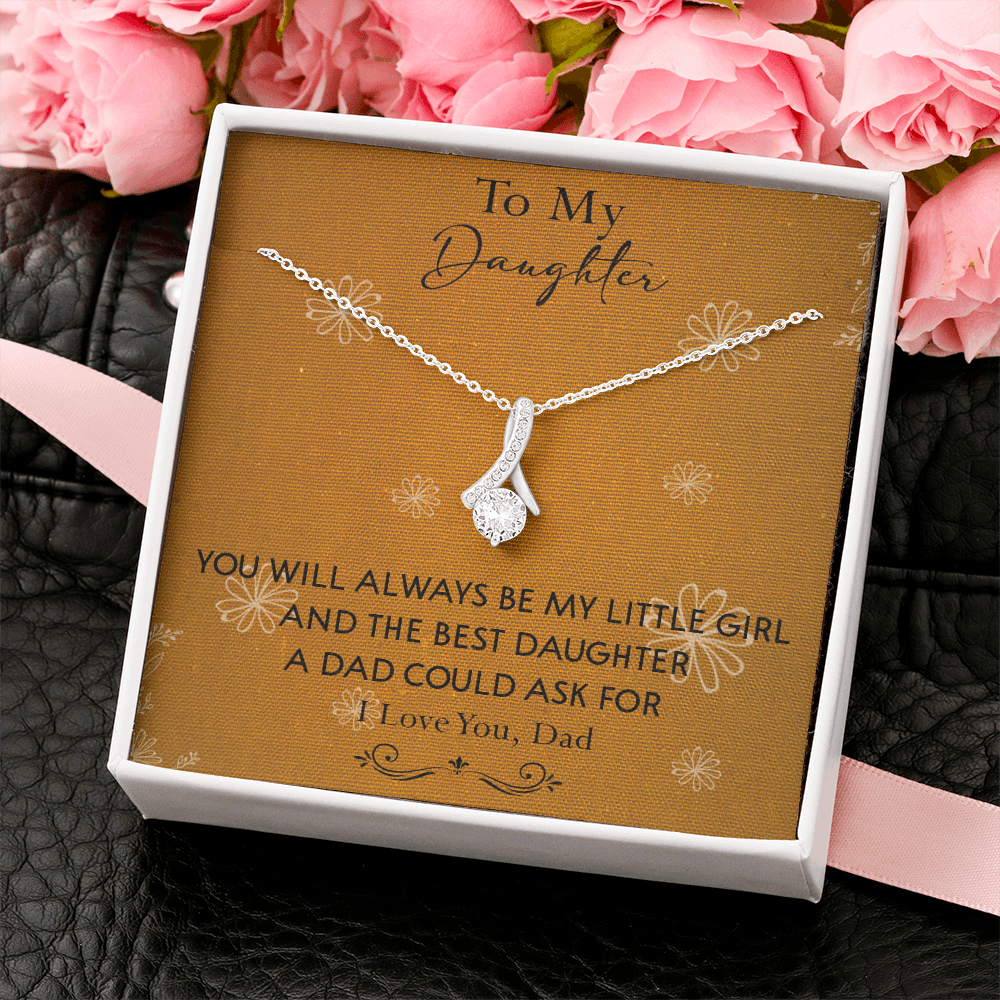 140B To My Daughter Necklace, Perfect Gift for Daughter From Dad, I Love You Always