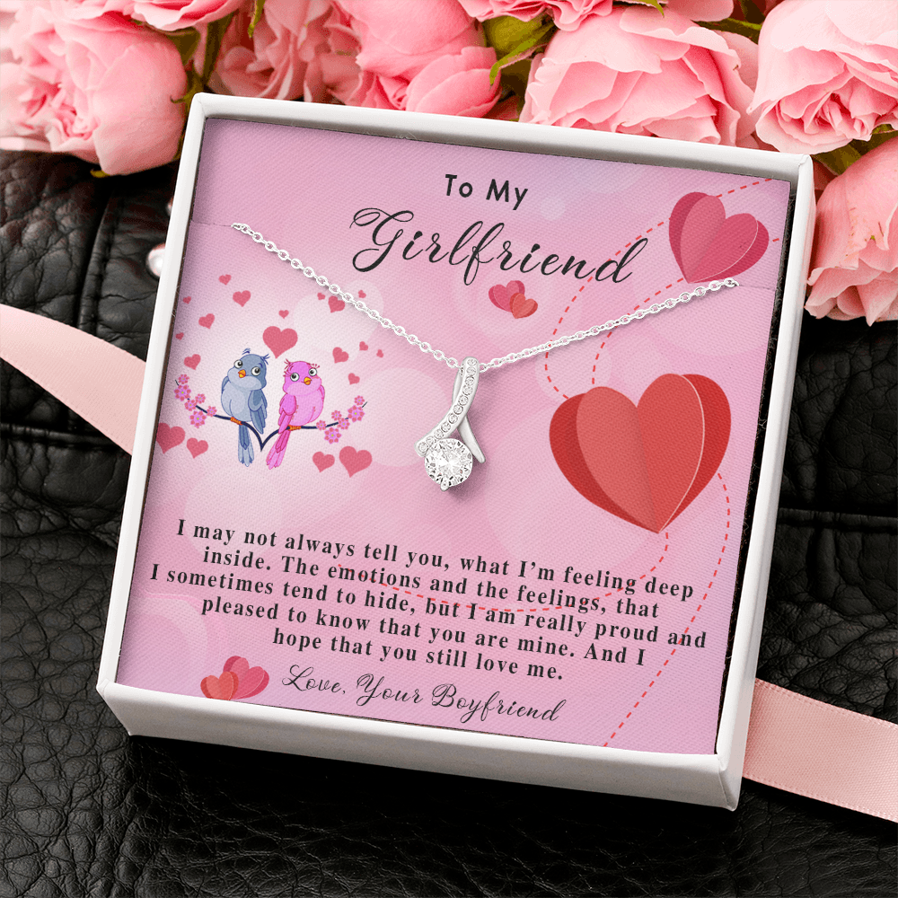 255B Necklace To My Girlfriend, Gift for Her From Boyfriend, Loving Couple Birds Gift
