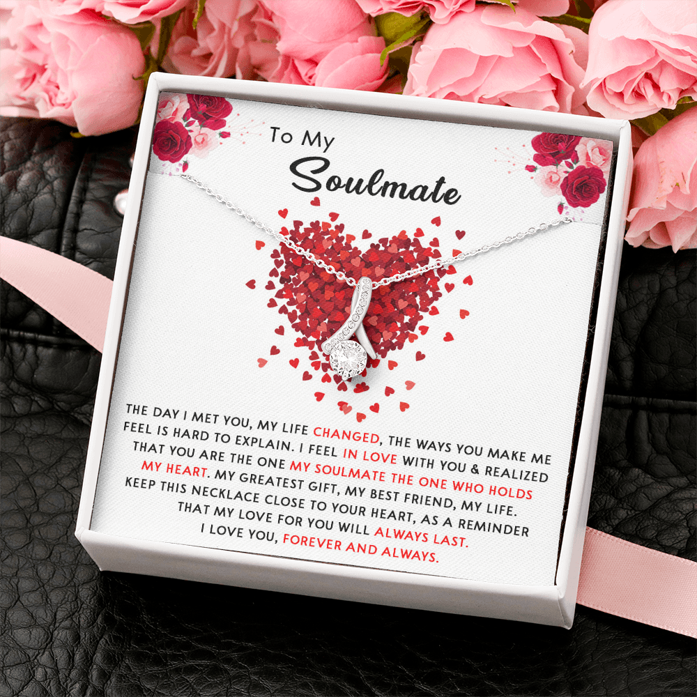 176B Necklace To My Soulmate, Necklace Gift for Women, I LOVE YOU Forever & Always