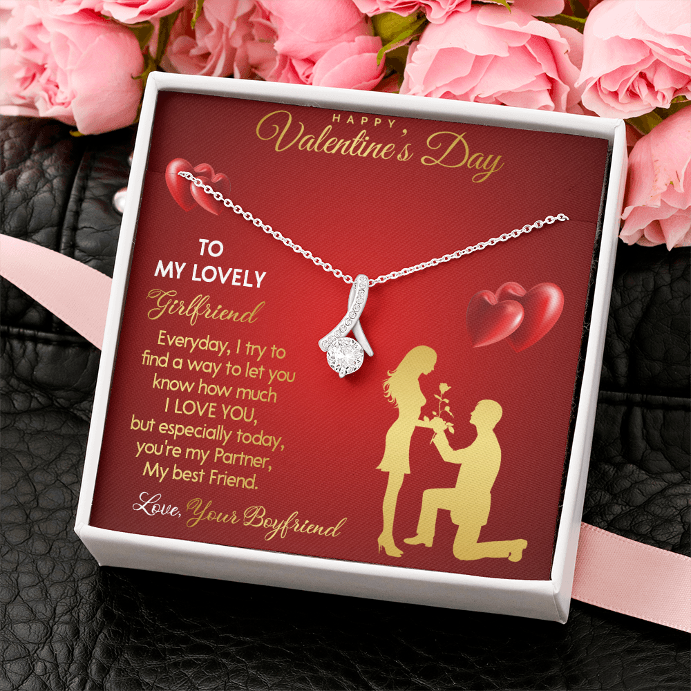203B - Necklace To my Lovely Girlfriend, You Are My Life, Happy Valentine's Day Gift