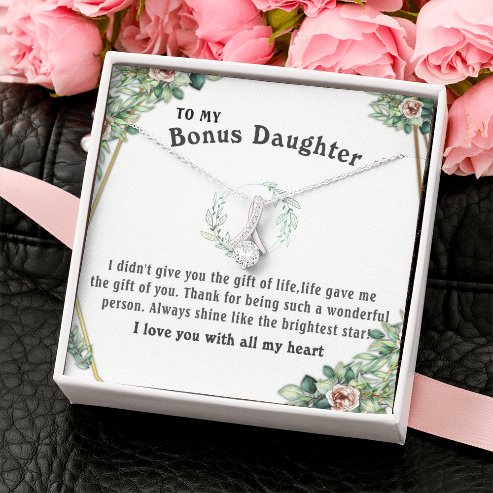 6B To my Bonus Daughter Necklace, Bonus Daughter, Step Daughter Gift, Step Dad Gift