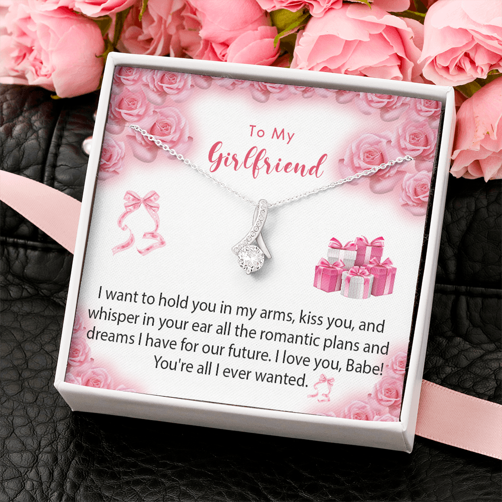 256B Necklace To My Girlfriend, Gift for Her From Boyfriend, Love Rose Gift for Girl