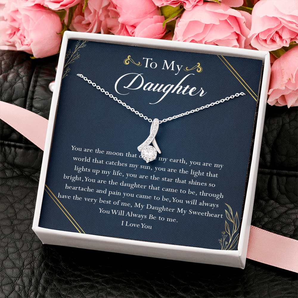 38B To My Daughter Necklace, Birthday Gift For Daughter, Gift From Dad Gift From Mom