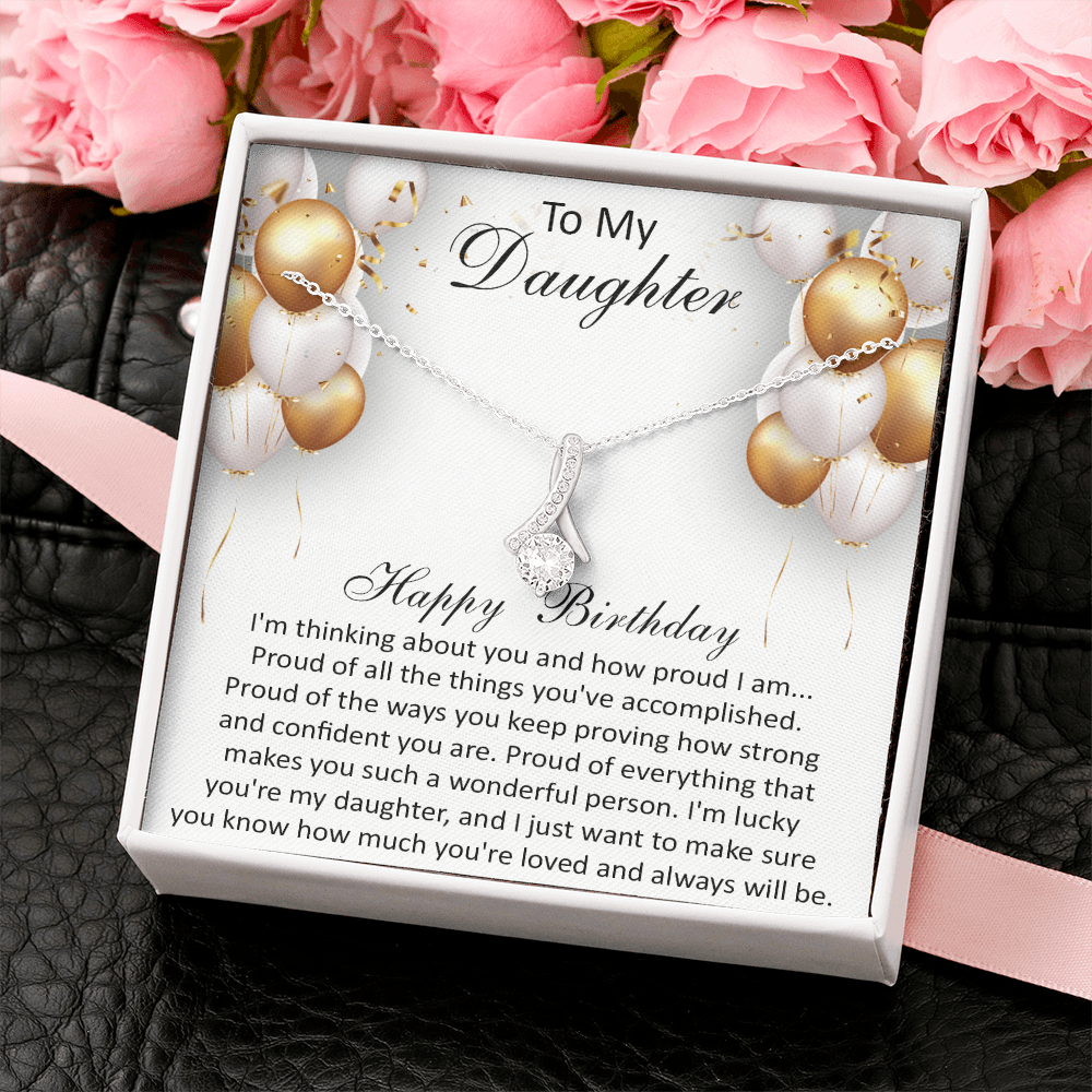 407B To My Daughter Necklace, Happy Birthday Gift, Necklace Gift For Daughter