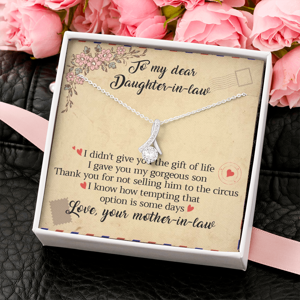 11B Letter To My Daughter-In-Law Necklace, Gift For Daughter In Law from Mother Mom