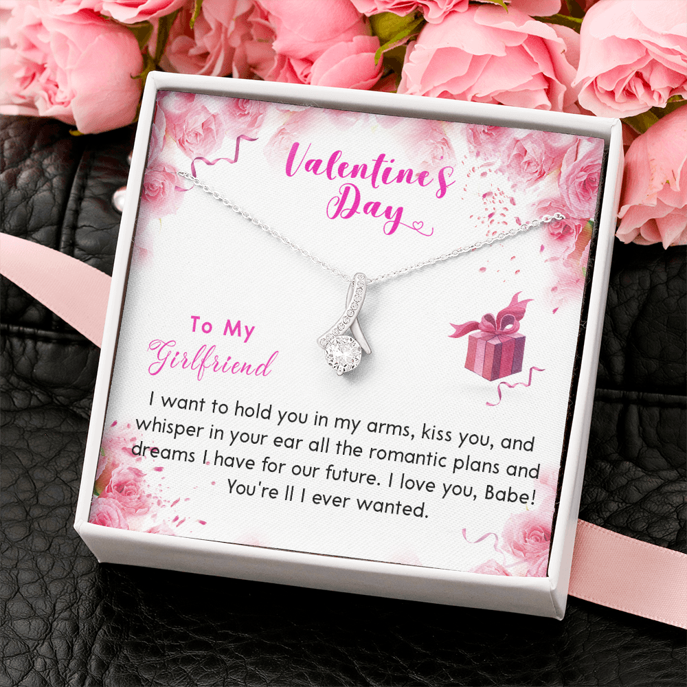 193B - Necklace To my Girlfriend, Future Wife Necklace, Happy Valentine's Day Rose Gift