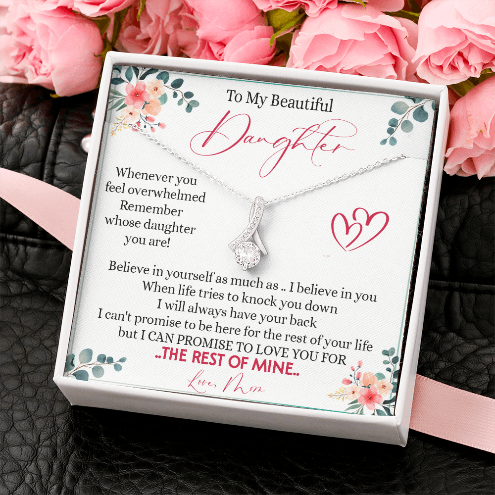 149B Necklace To My Beautiful Daughter, Daughter Birthday Gift from Mom, I Love You
