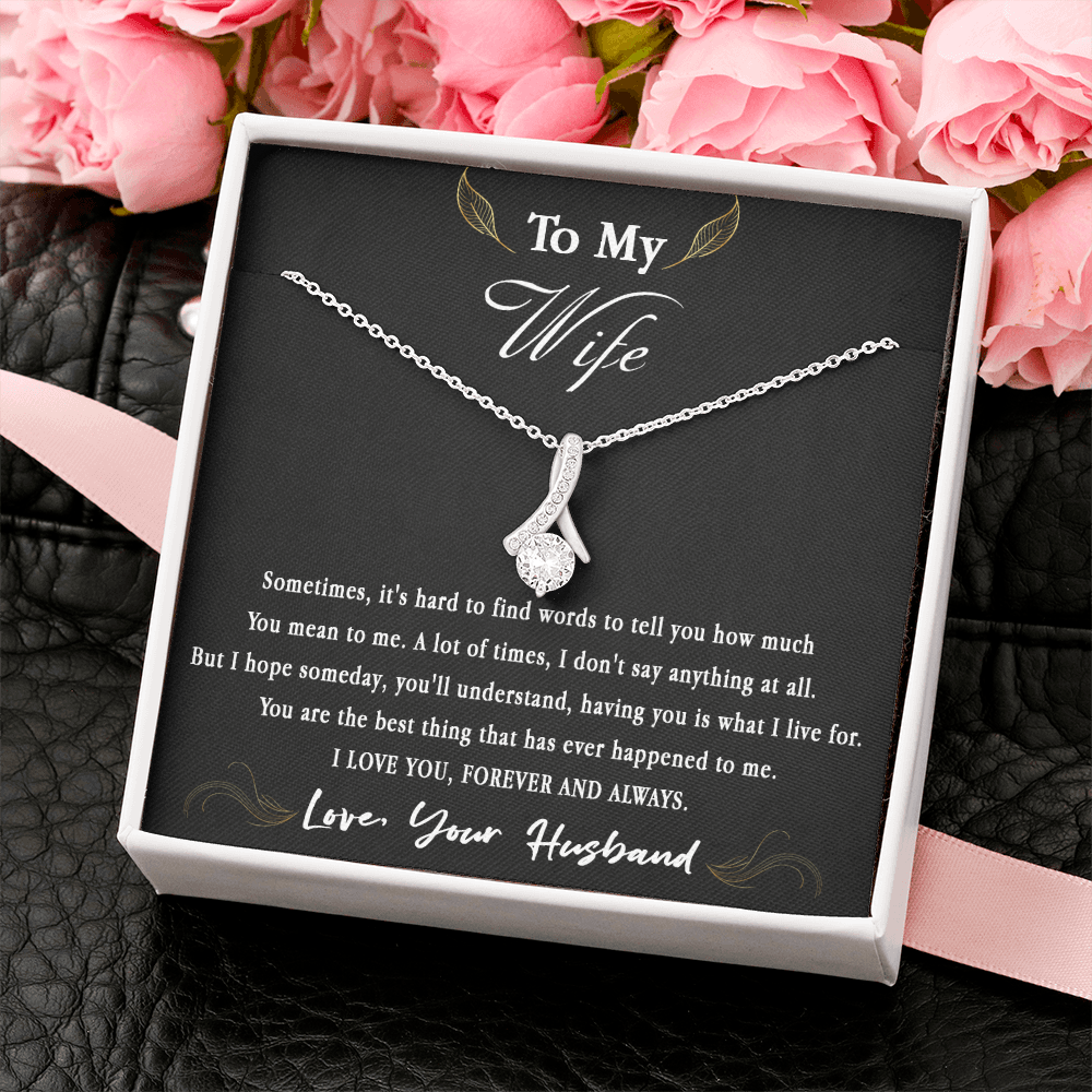 66B Love Gift To My Wife, Women Necklace for Her from Husband I LOVE YOU Forever