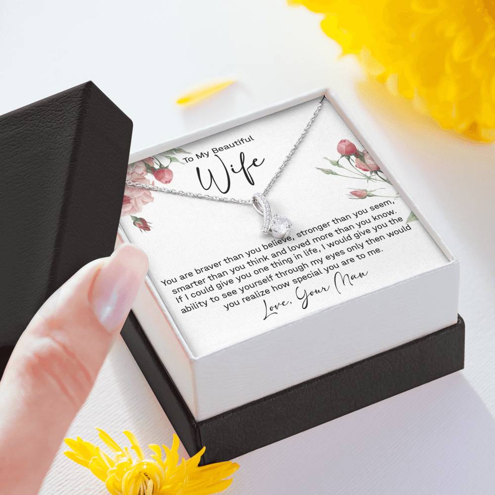 To My Beautiful Wife Necklace Valentine's Gift 442 Necklace For Wife