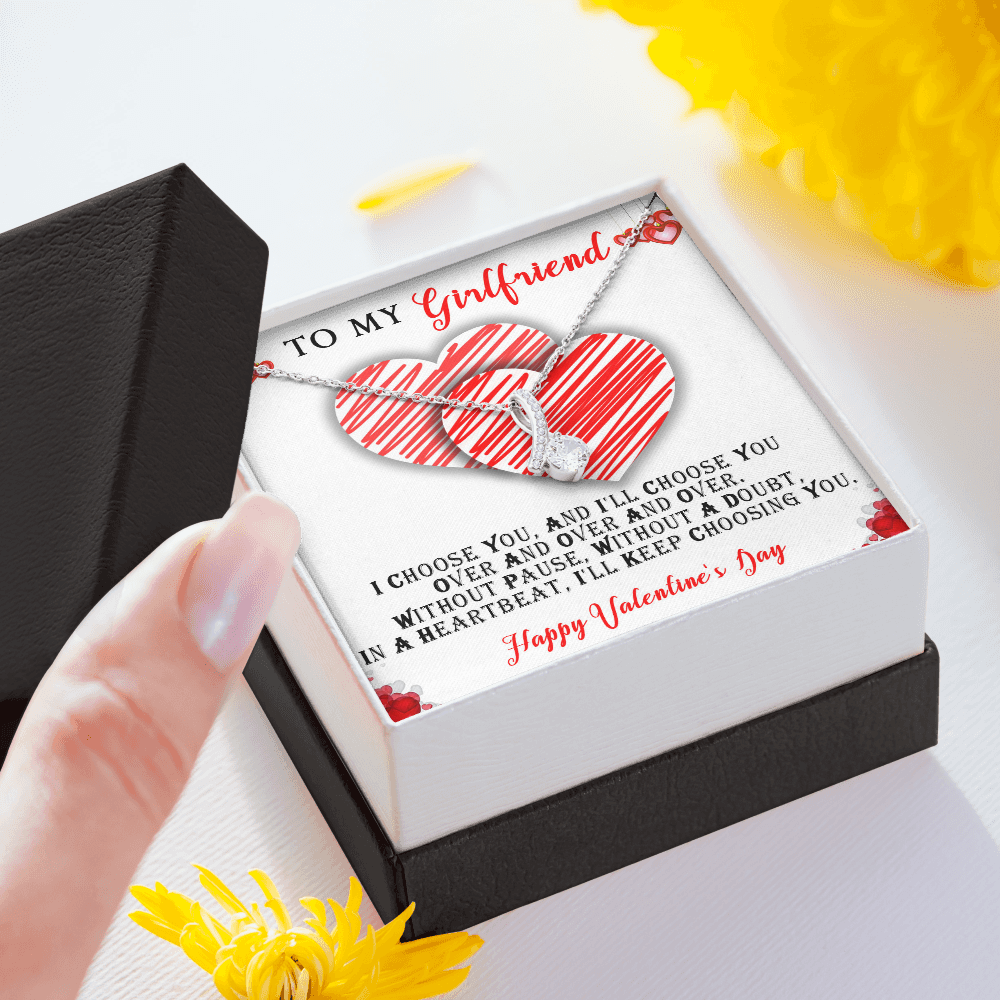 219B - To my Girlfriend Knot Necklace, Cute Love Gift, Valentine Gift from Boyfriend