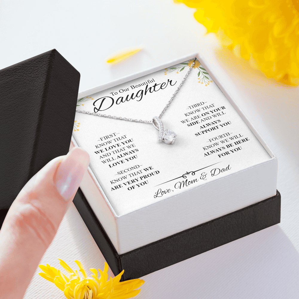To My Daughter Necklace Knot Gift Birthday, Xmas For Daughter From Mom and Dad 447