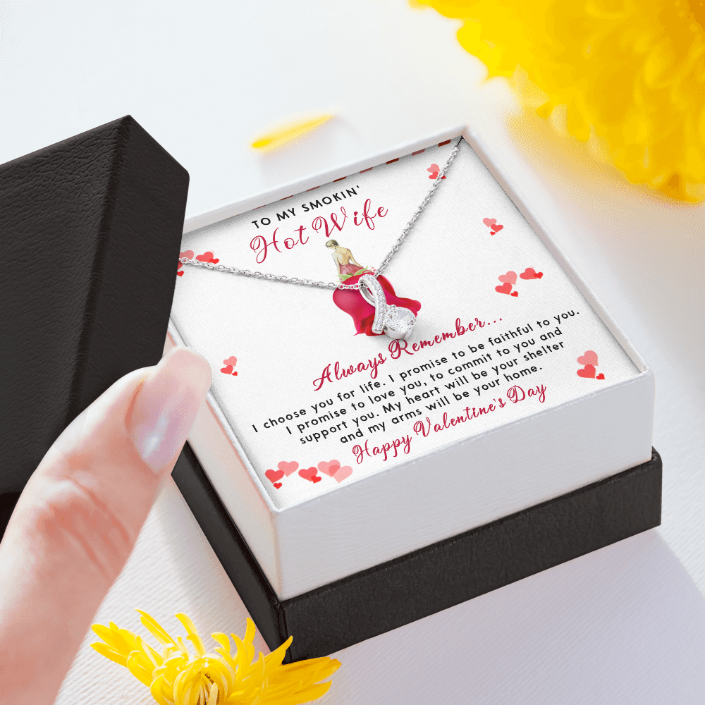 198B - To my Smokin' Hot Wife Necklace, I Love You Valentine's Day Gift from Husband