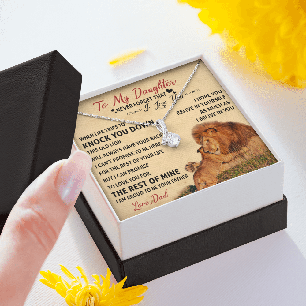To My Daughter From Lion Dad Necklace