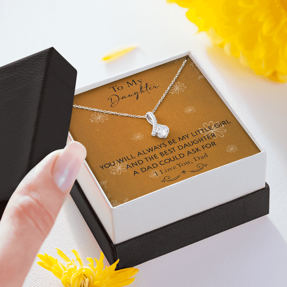 140B To My Daughter Necklace, Perfect Gift for Daughter From Dad, I Love You Always