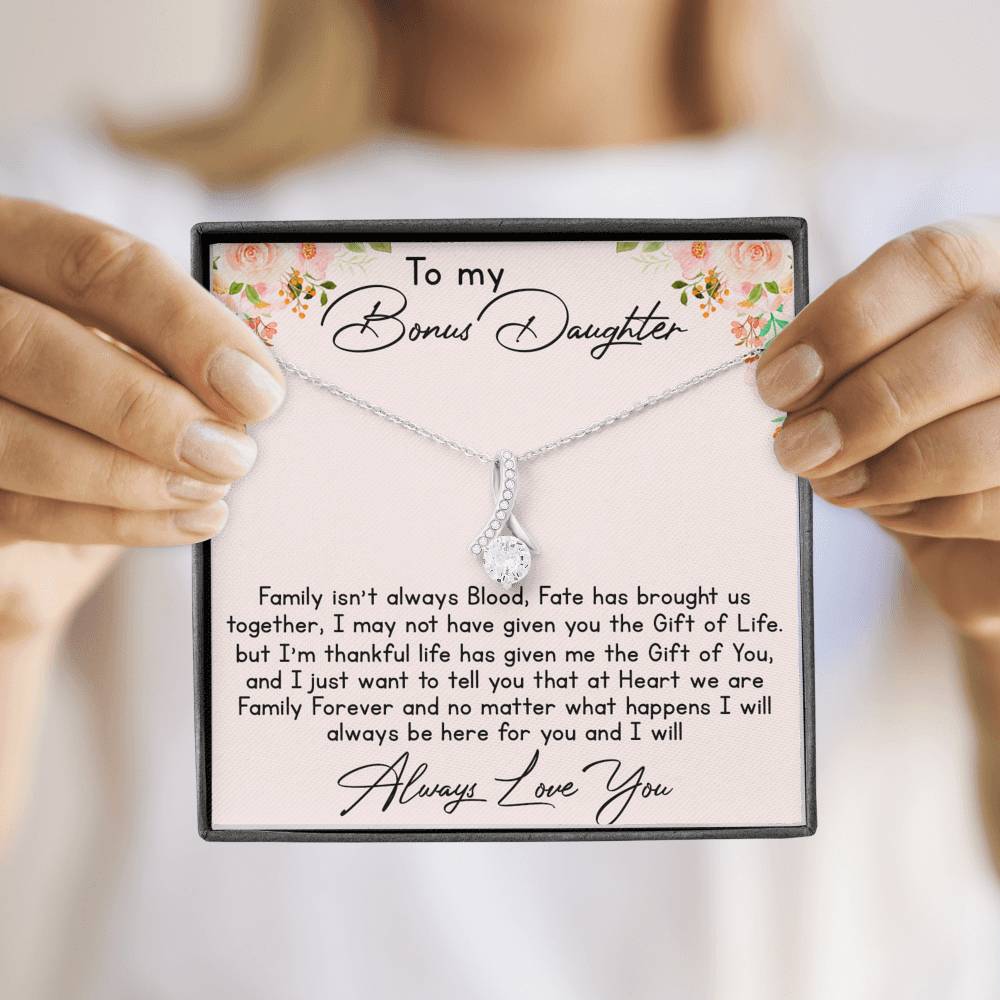 To My Bonus Daughter Love Gift Luxury Alluring Beauty 440 Necklace For Step Daughter