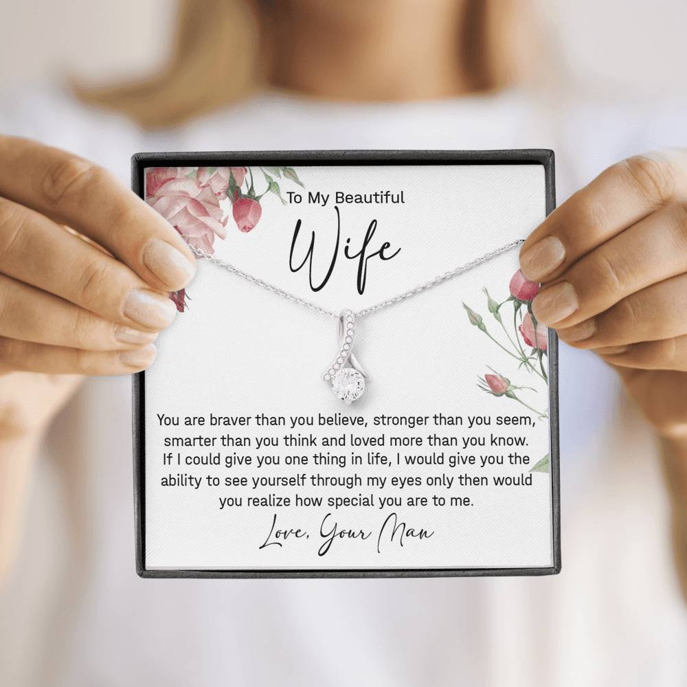 To My Beautiful Wife Necklace Valentine's Gift 442 Necklace For Wife