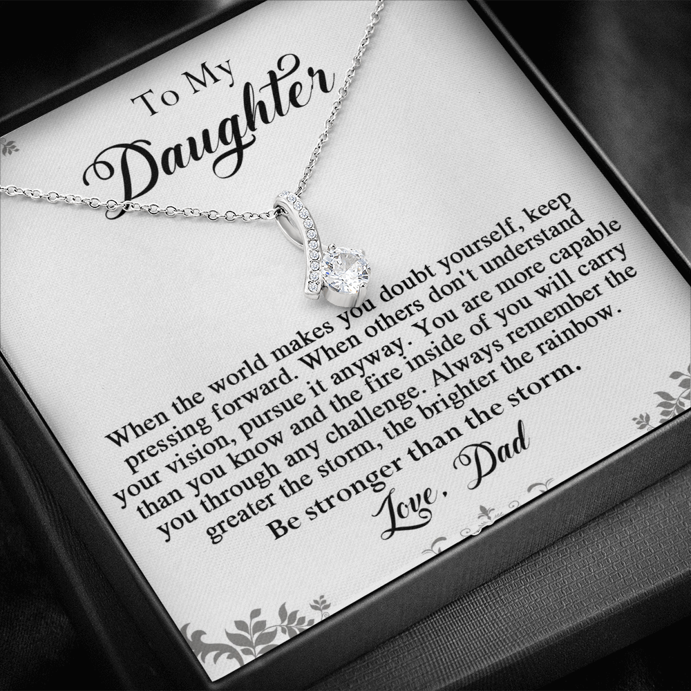 141B To My Daughter Necklace, Perfect Gift for Daughter From Dad, I Love You Daughter