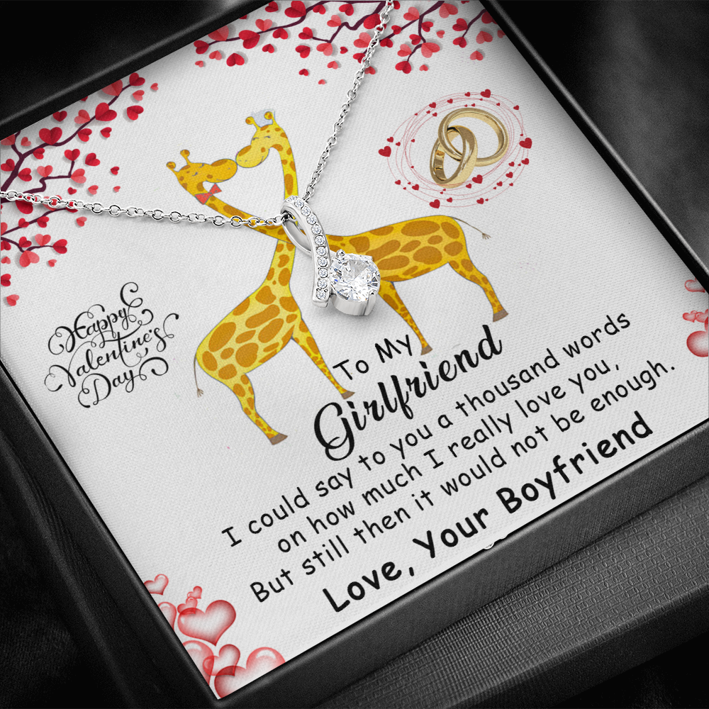 215B - To my Girlfriend, Happy Valentine's Day Gift Necklace for Girlfriend, Couples