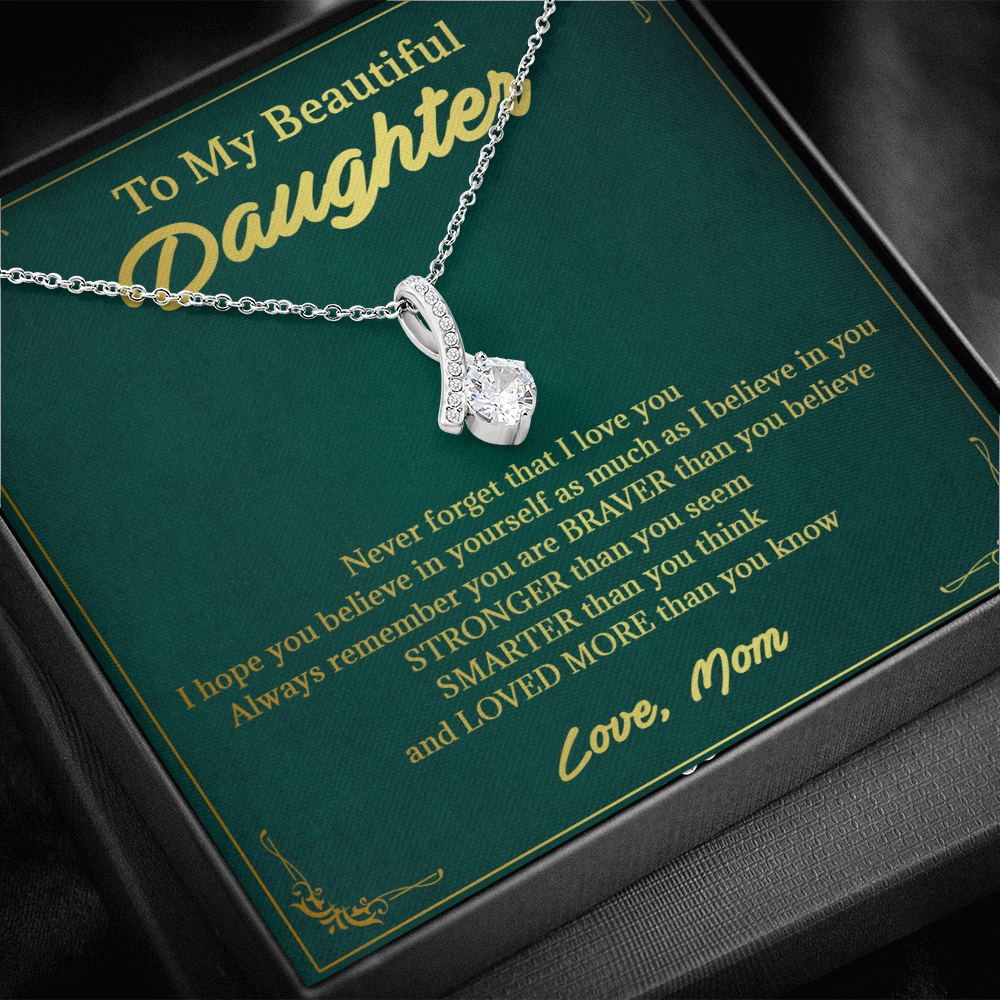 146B Necklace To My Beautiful Daughter, Perfect Gift for Daughter, I Love You More