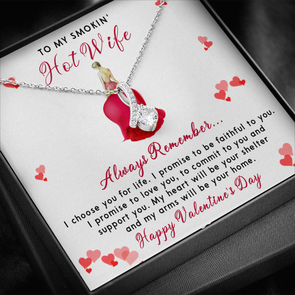 198B - To my Smokin' Hot Wife Necklace, I Love You Valentine's Day Gift from Husband