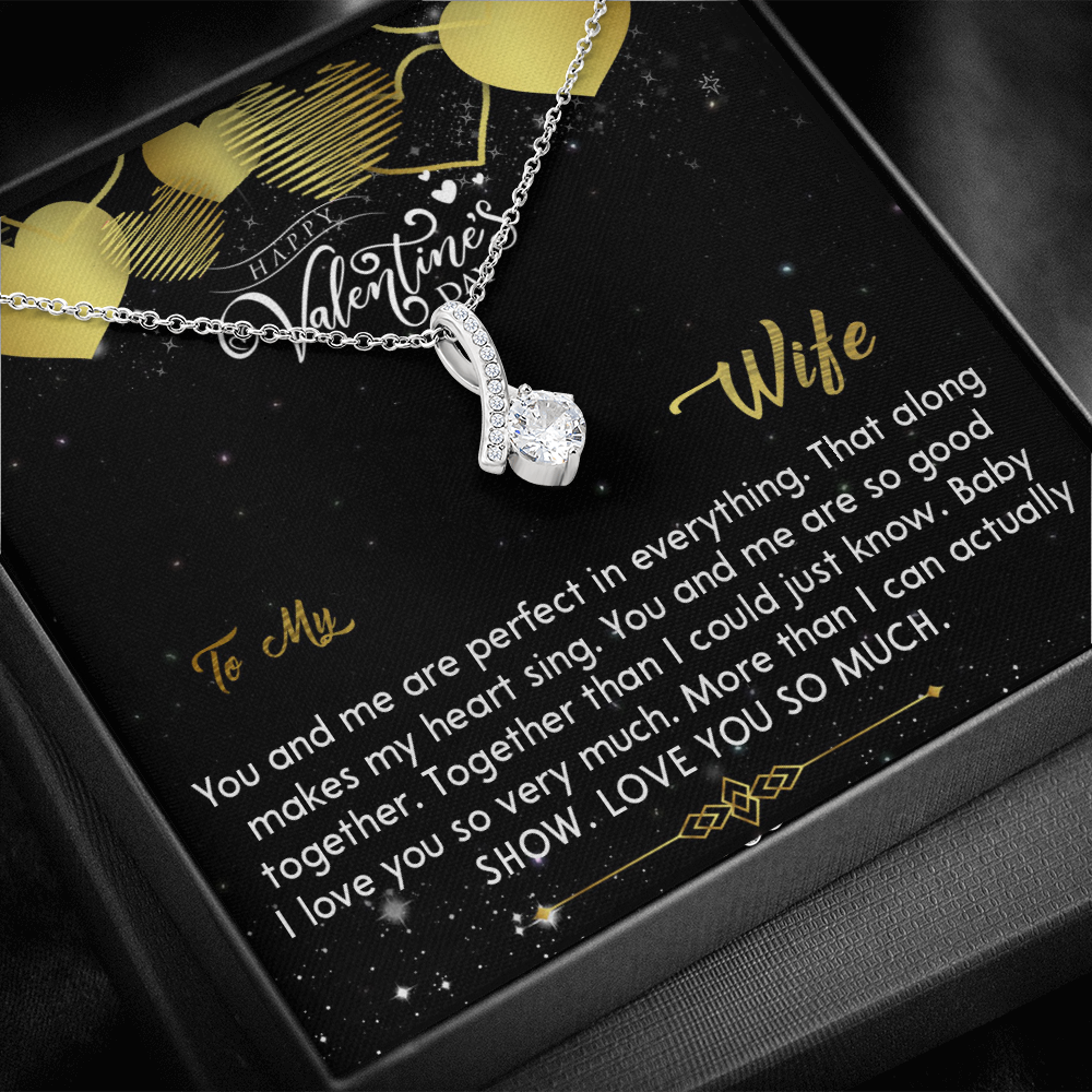 212B - Necklace To my Wife, Wife Valentine Gift from Awesome Husband, Happy Valentine
