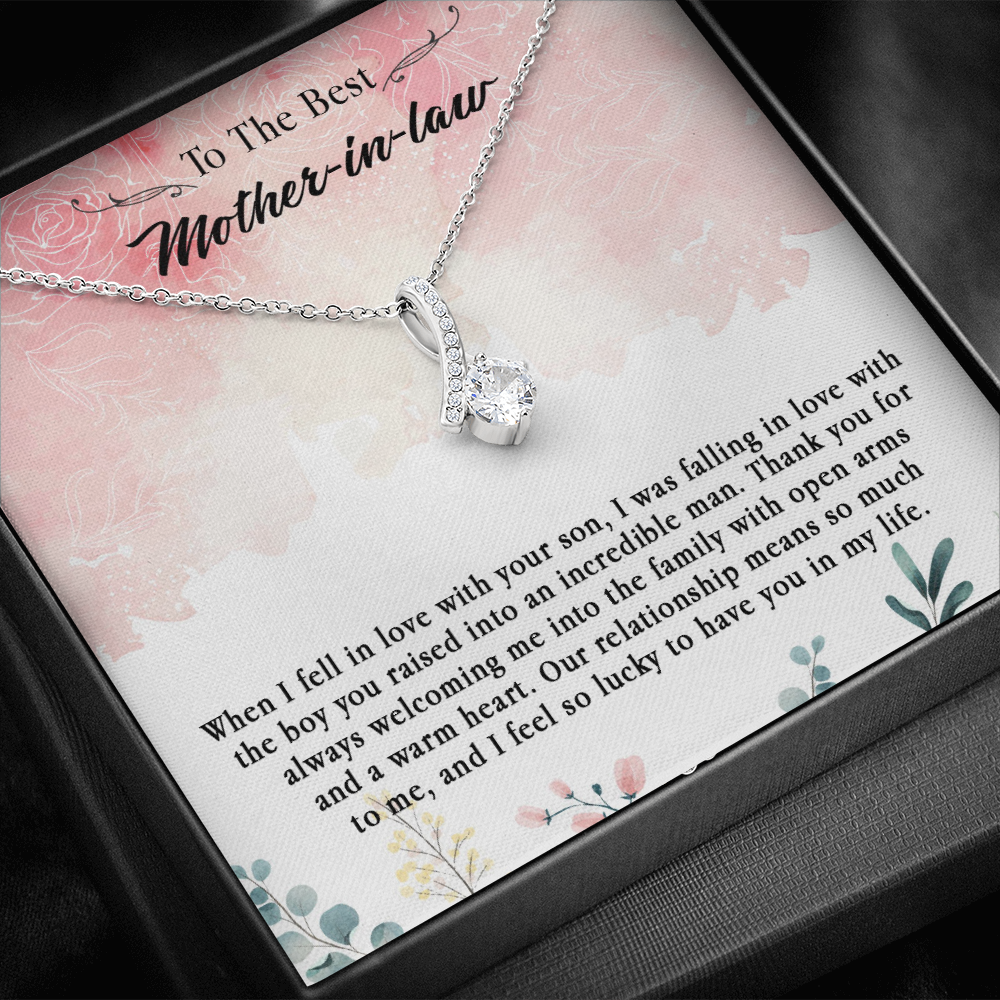 145B Necklace To The Best Mother In Law, Perfect Gift for Mom, Love You Mom Necklace