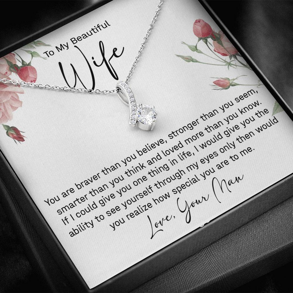 To My Beautiful Wife Necklace Valentine's Gift 442 Necklace For Wife