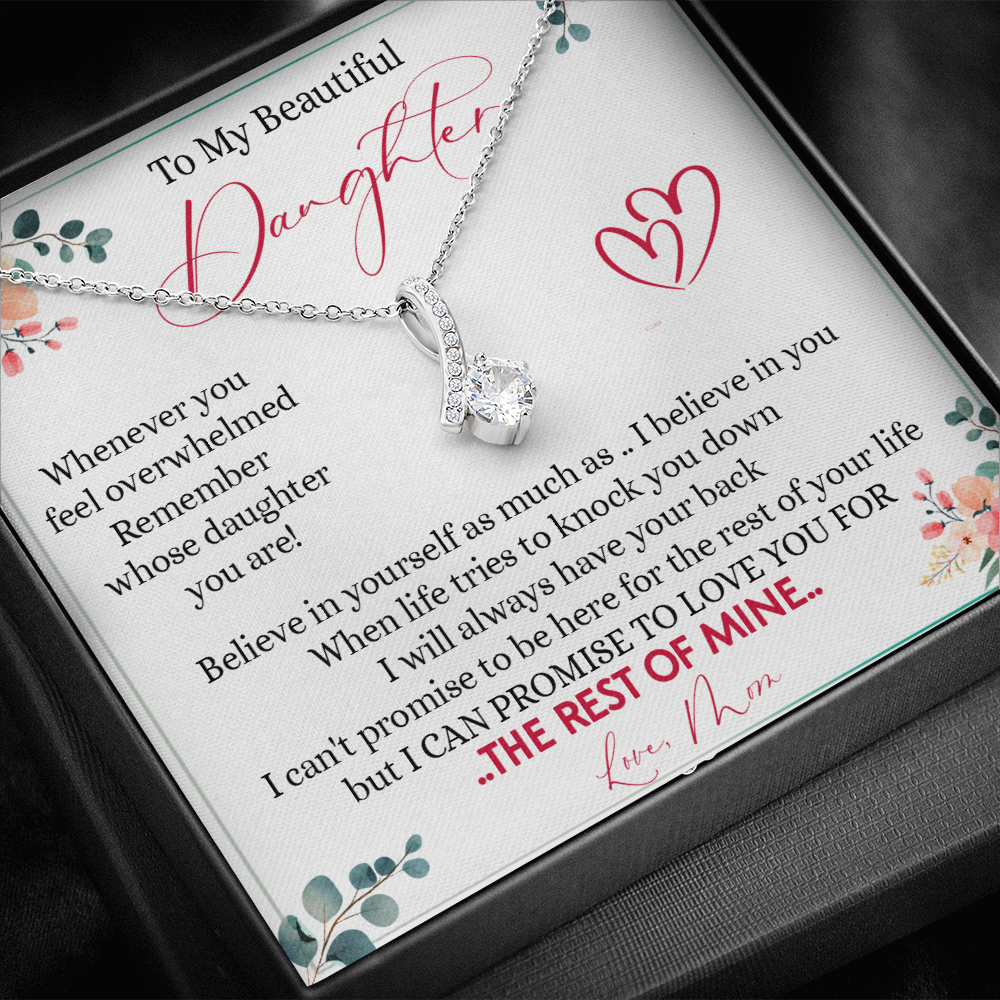 149B Necklace To My Beautiful Daughter, Daughter Birthday Gift from Mom, I Love You