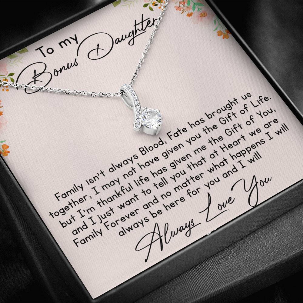 To My Bonus Daughter Love Gift Luxury Alluring Beauty 440 Necklace For Step Daughter