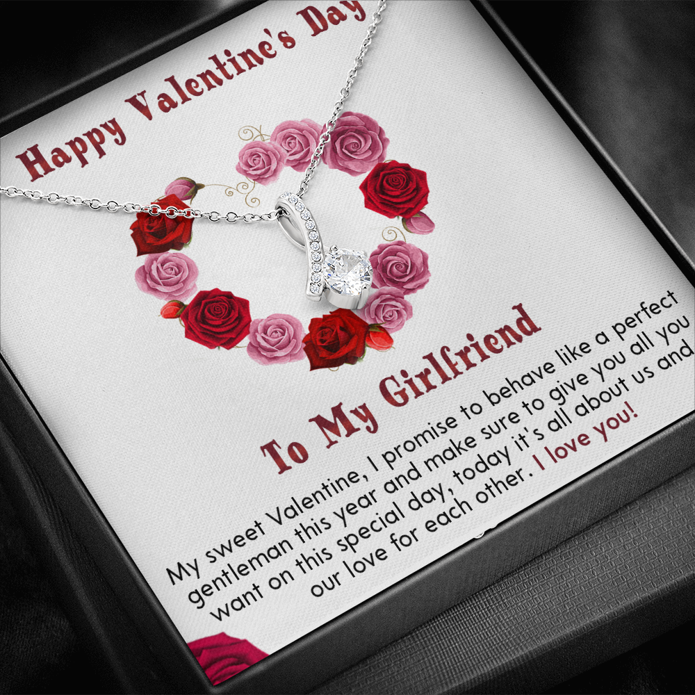 210B - Necklace To my Girlfriend, I LOVE YOU Necklace, Happy Valentine's Day Gift