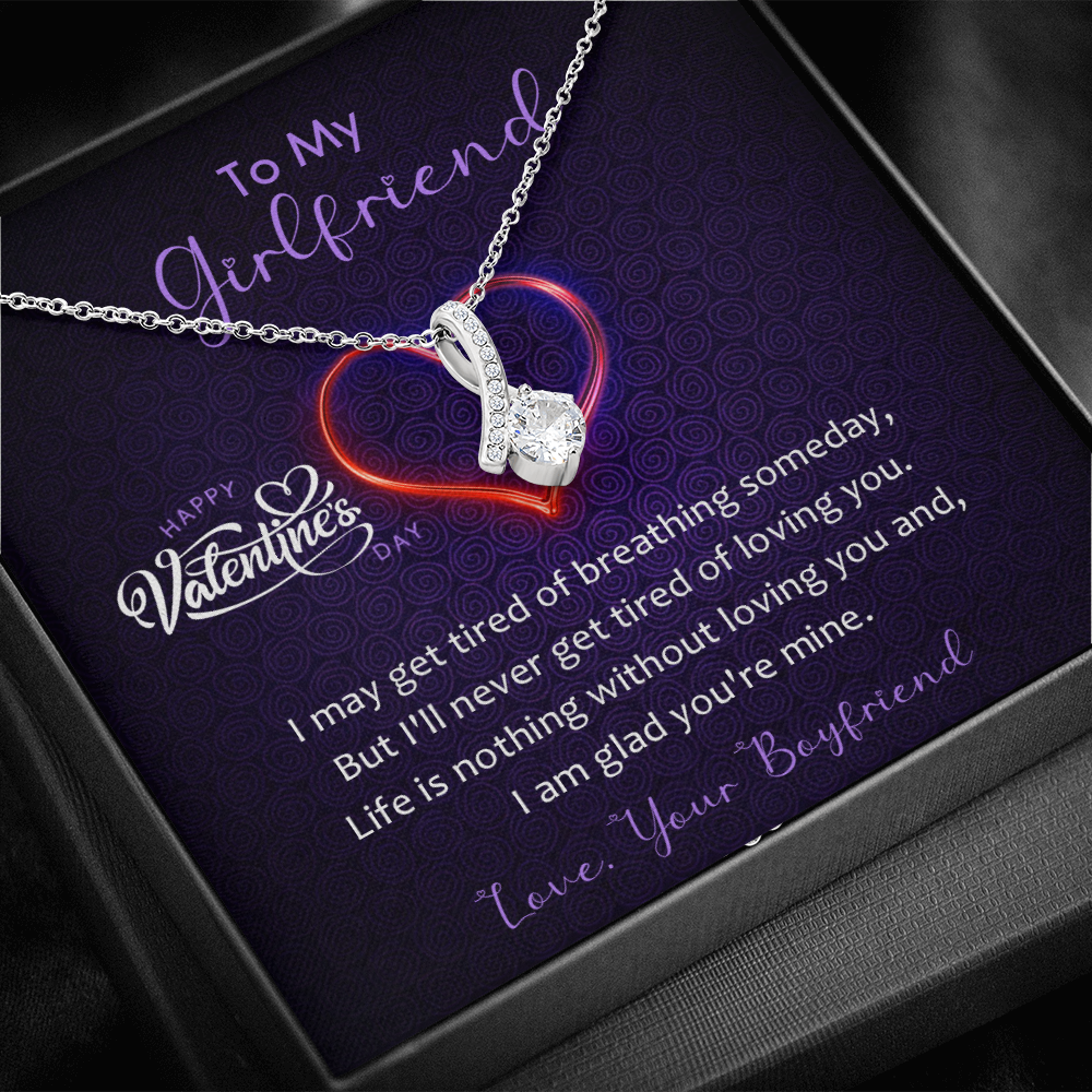 185B To my Girlfriend, Women Necklace Gift from Boyfriend, Valentine's Day Gift