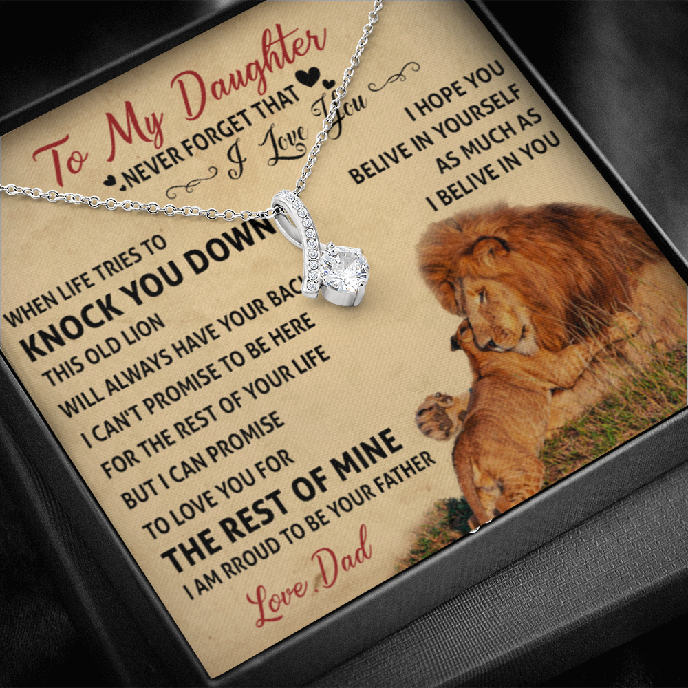 To My Daughter From Lion Dad Necklace