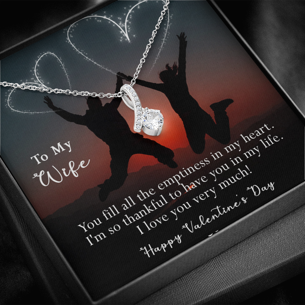 184B Women Necklace To my Wife, Valentine Gift from Husband, Happy Valentine's Day