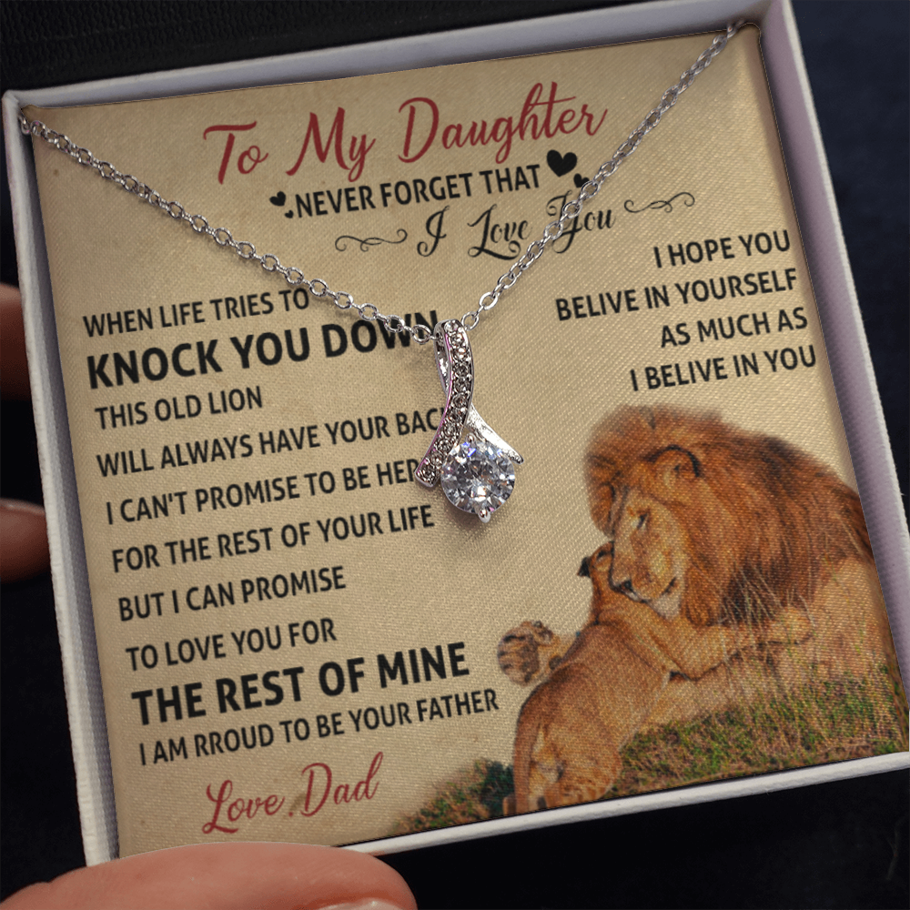 To My Daughter From Lion Dad Necklace